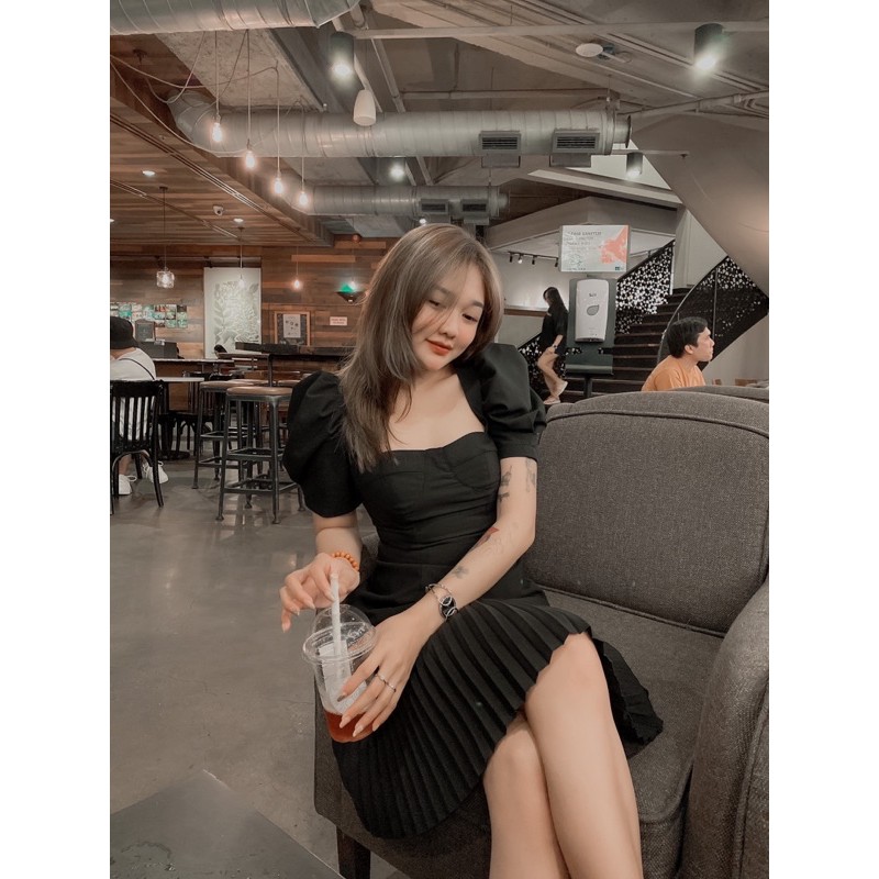 đầm tay phồng dập ly | BigBuy360 - bigbuy360.vn