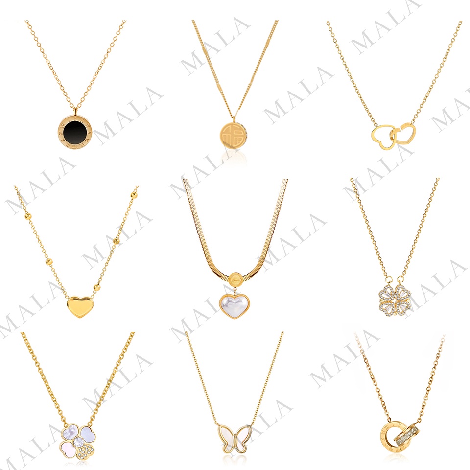 Vòng cổ MAYEBE LAVEND bằng thép titanium mạ vàng 18K chất lượng cao không phai màu