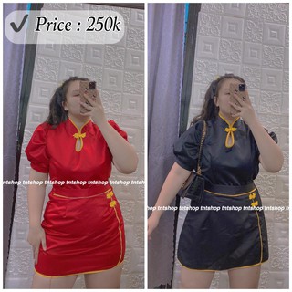 Set đầm gấm cổ tàu. bigsize 60-90kg. ảnh thật 100%.