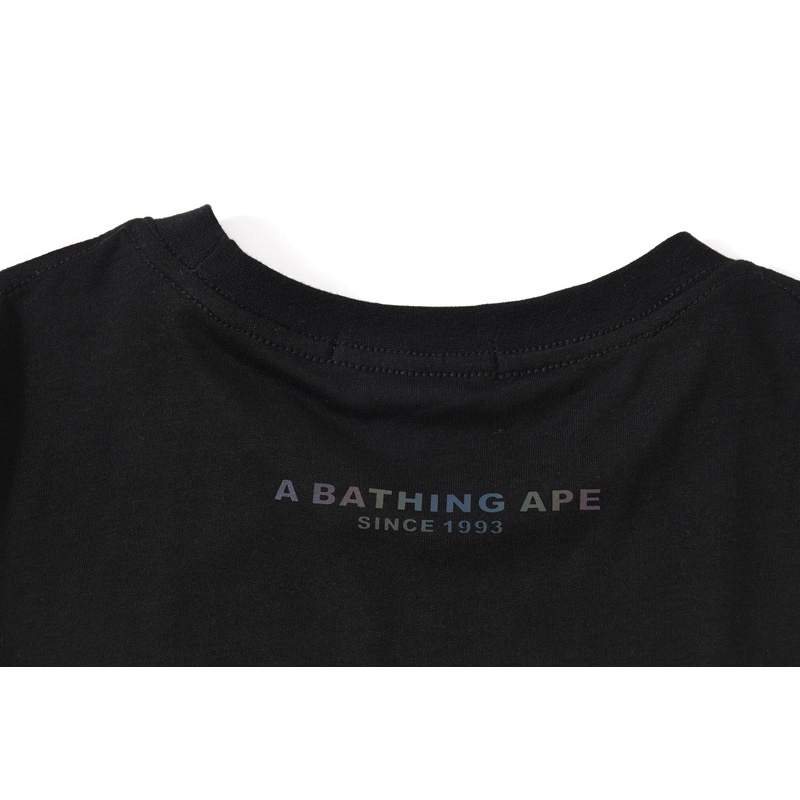 Áo Tee Bape Print Hologram SS22, Áo Thun Bape T-Shirt phản quang Flash, chất liệu Cotton, màu đen BapeVN