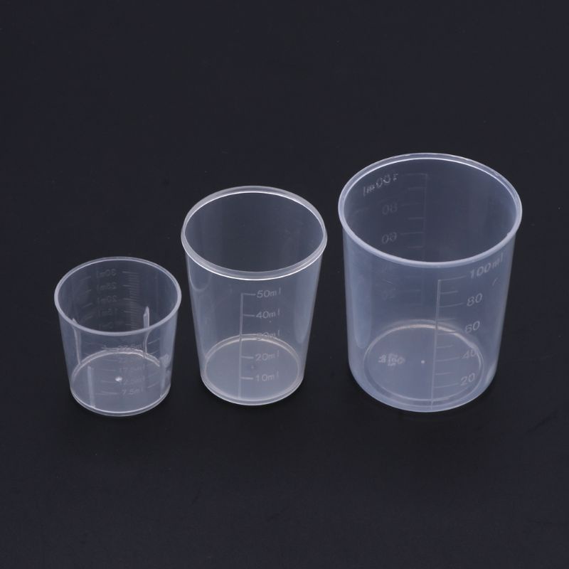 Set 3 cốc đo lường epoxy resin 30 50 100ml bằng nhựa làm trang sức diy