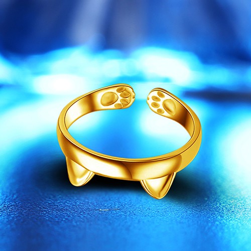 Nhẫn Hở Hình Bàn Chân Mèo Dễ Thương