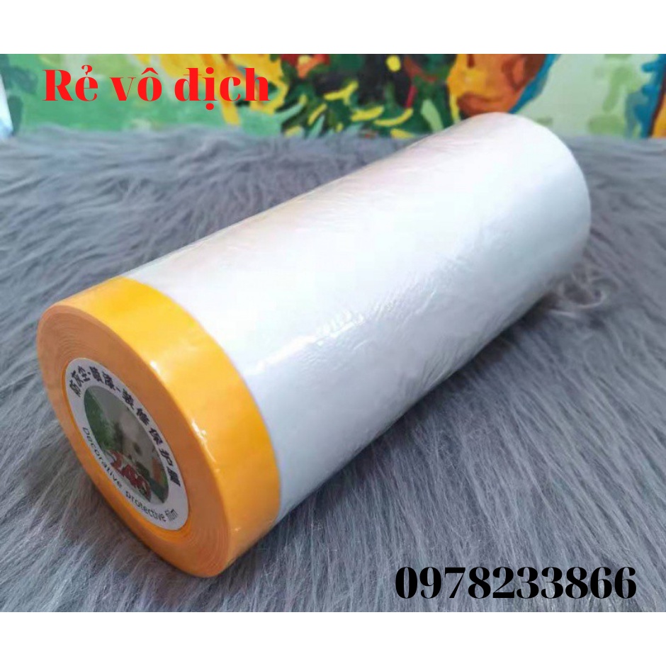 Màng che ngăn sơn đa năng ABA1,1x20, che phủ, ngăn bụi nội thất, rộng 1,1m dài 20m (từ 20cm kéo rộng ra 1,1m)