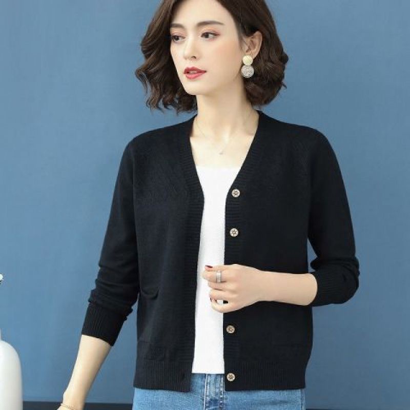 Áo Choàng Cardigan Dệt Kim Dáng Ngắn Thời Trang Thu Đông Hàng Mới Dành Cho Bạn Nữ 2021