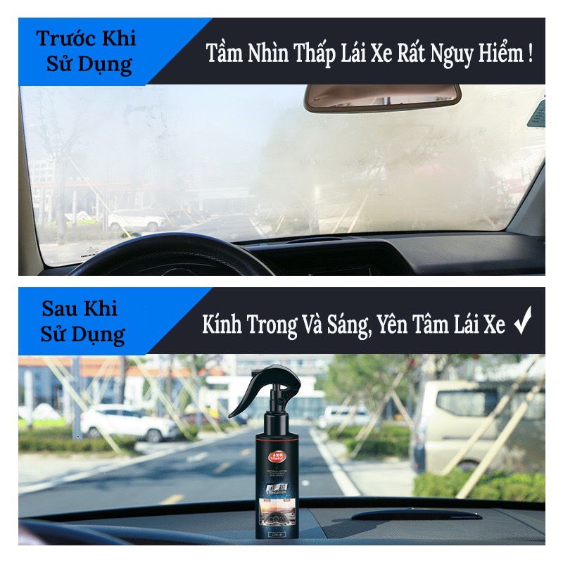 Nano Xịt Kính Chống Sương Mù, Chống Mờ Hơi Nước Trên Kính Xe Ô Tô - Chai 120ML - Chính Hãng Thương Hiệu TrueFul