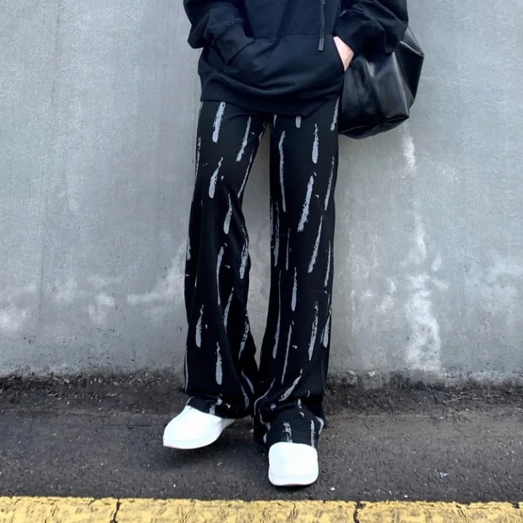 Quần ống rộng Unisex retro Quần loang màu ống rộng vải dày dặn ulzzang Unique
