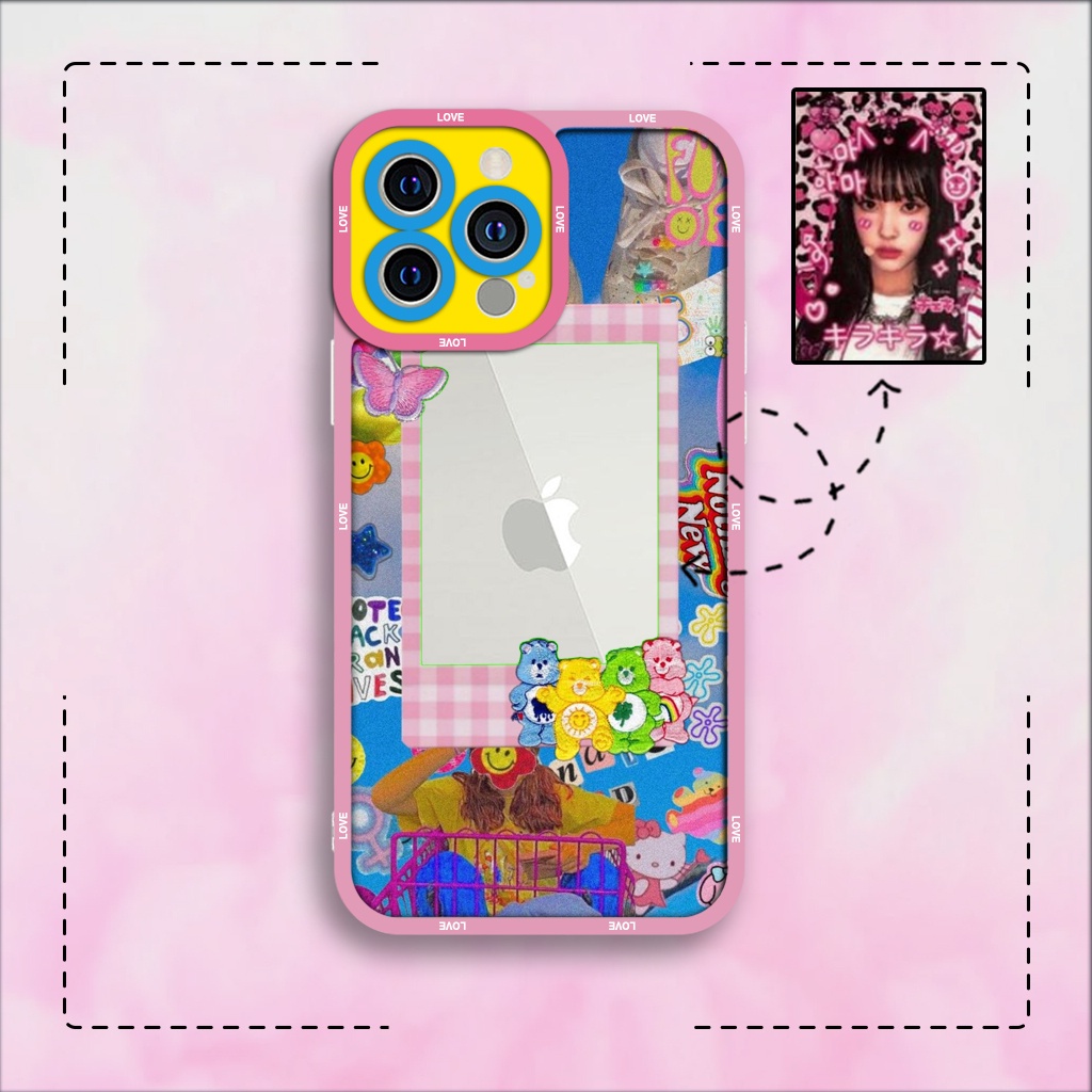 Ốp lưng điện thoại JM CASE lồng ảnh hoạ tiết gấu cute dễ thương cute 6/6pl/6s/6spl/7/7pl/8/8pl/x/xs/11/12/13/pro/max
