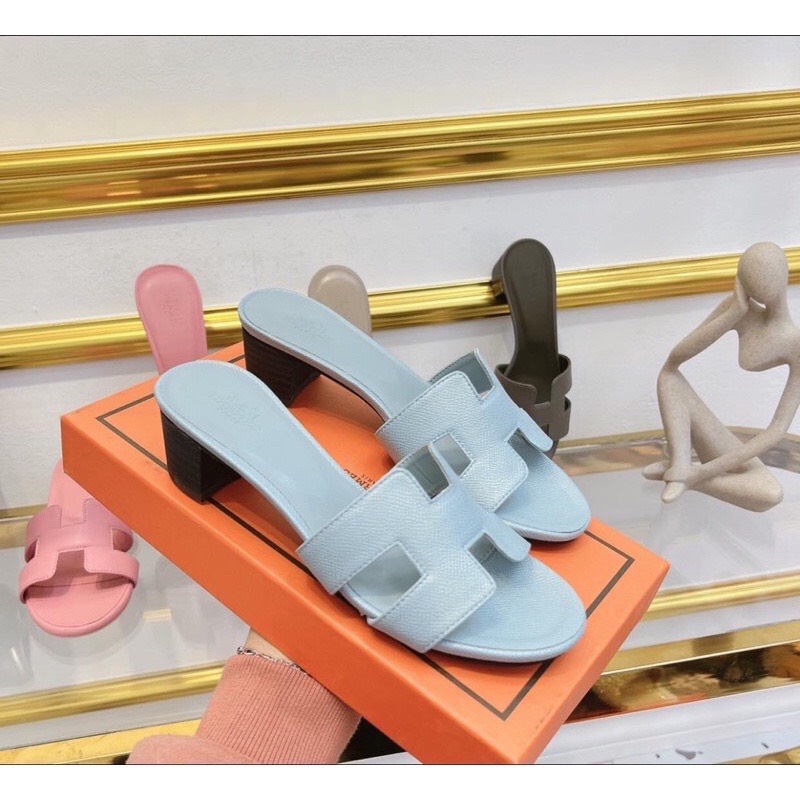 Guốc HM gót 5p ,màu xanh - RedDress