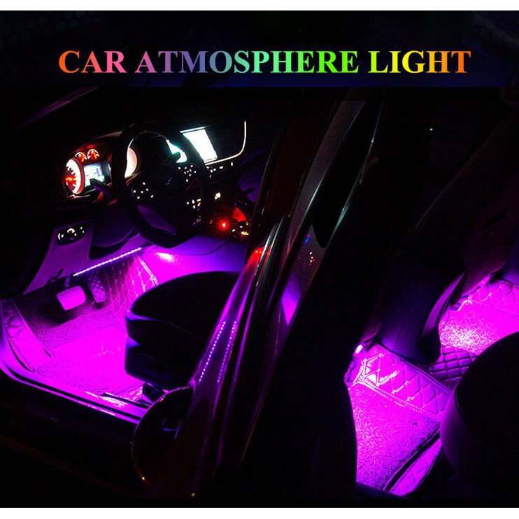 Lymoyo Đèn LED Không Dây Điều Khiển Từ Xa Nhiều Chế Độ RGB Trang Trí Nội Thất Xe Hơi