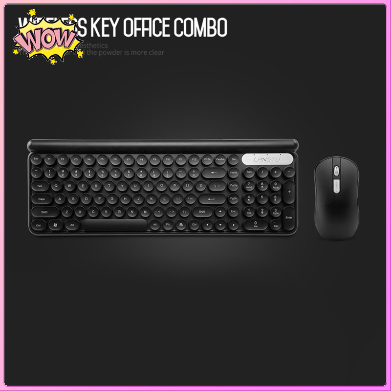 Set Bàn Phím + Chuột + Chuột Không Dây 2.4g Phong Cách Retro | BigBuy360 - bigbuy360.vn