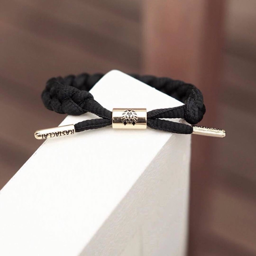 Vòng tay Rastaclat Onyx II dây đan chéo đen full RAS21100001