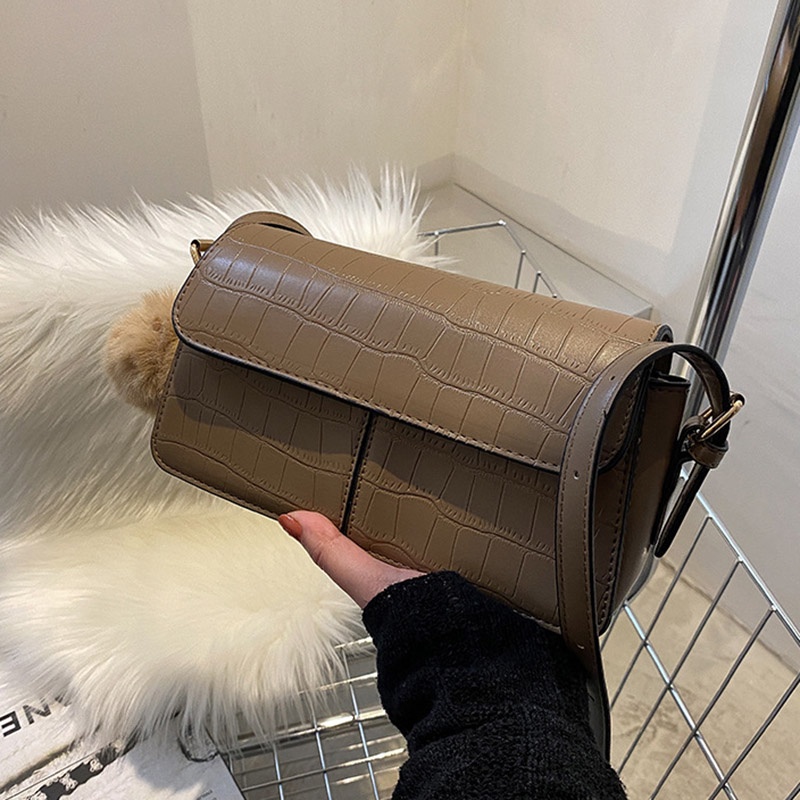 Túi Đeo Vai Họa Tiết Da Cá Sấu Phong Cách Âu Mỹ Cổ Điển Dành Cho Nữ