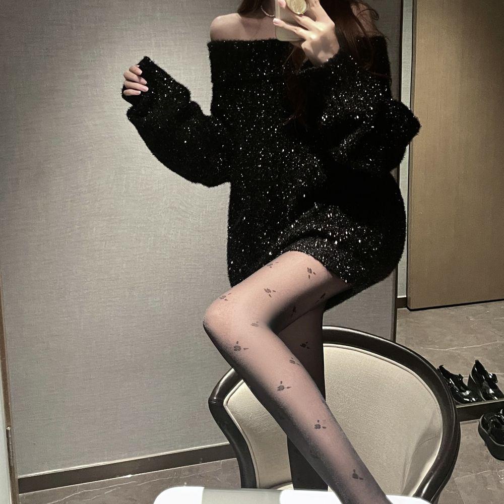 Quần Tất Lưới Họa Tiết Hoa Phong Cách Lolita Nhật Bản Quyến Rũ