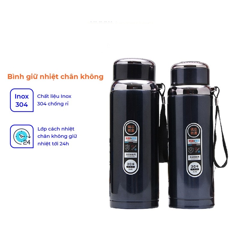 Bình giữ nhiệt lõi inox 304 cao cấp 800ML 1000ml, có nắp lọc trà tiện lợi