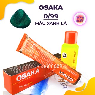 [ 0/99 -  Màu Xanh Lá ] Thuốc Nhuộm Tóc Osaka Loại 100ml + Bình Oxy12 - 100ml