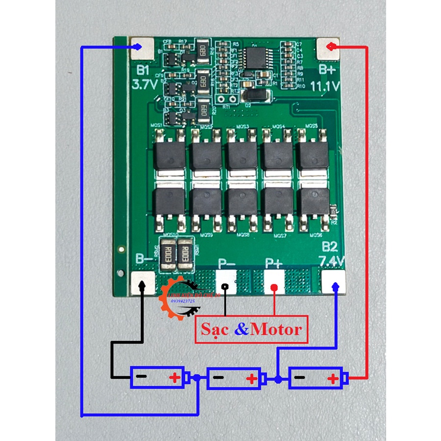 Mạch 3S 12V 30A  sạc cân bằng và bảo vệ pin Li-ion 3.7V.