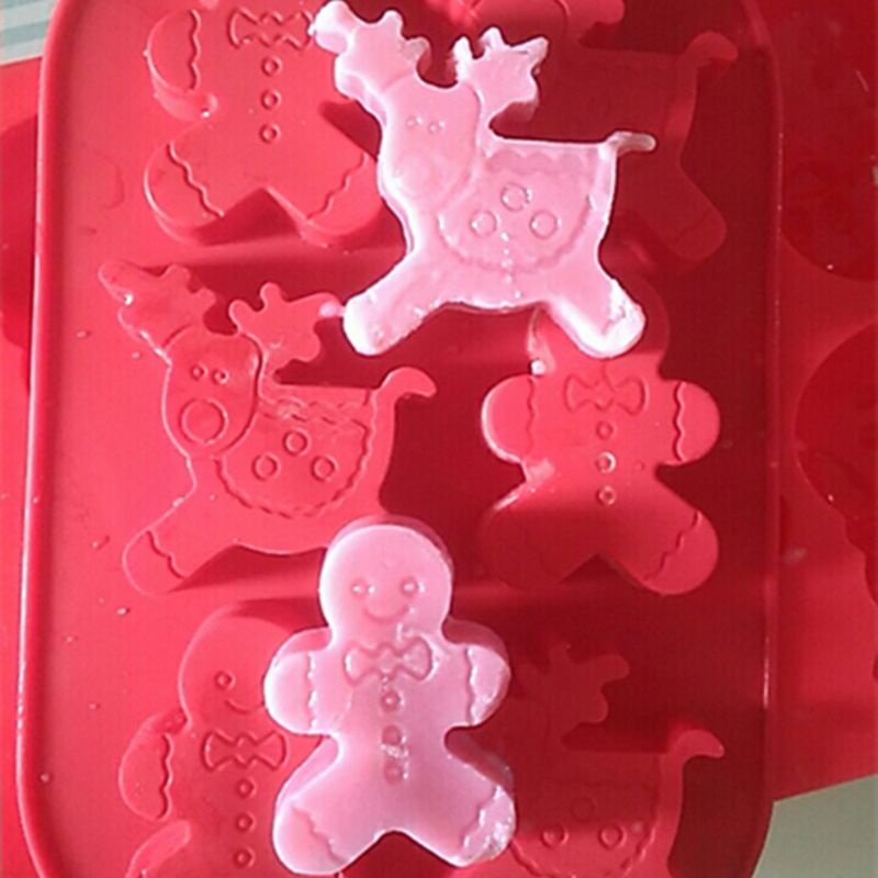 1 Khuôn Cắt Bánh Quy 6 Ngăn Tạo Hình Chủ Đề Giáng Sinh 3D