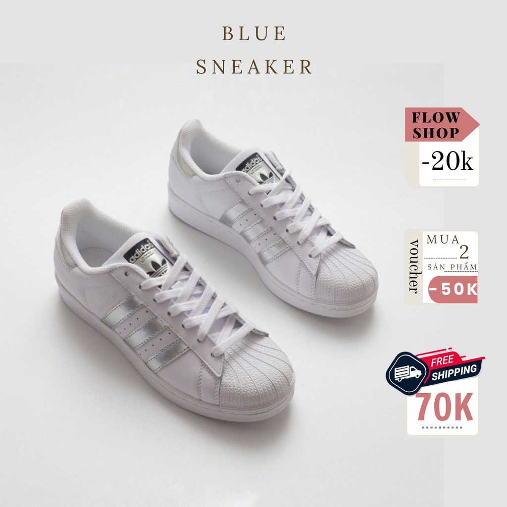 Giày Sneaker Adidas SuperStar Trắng Bạc