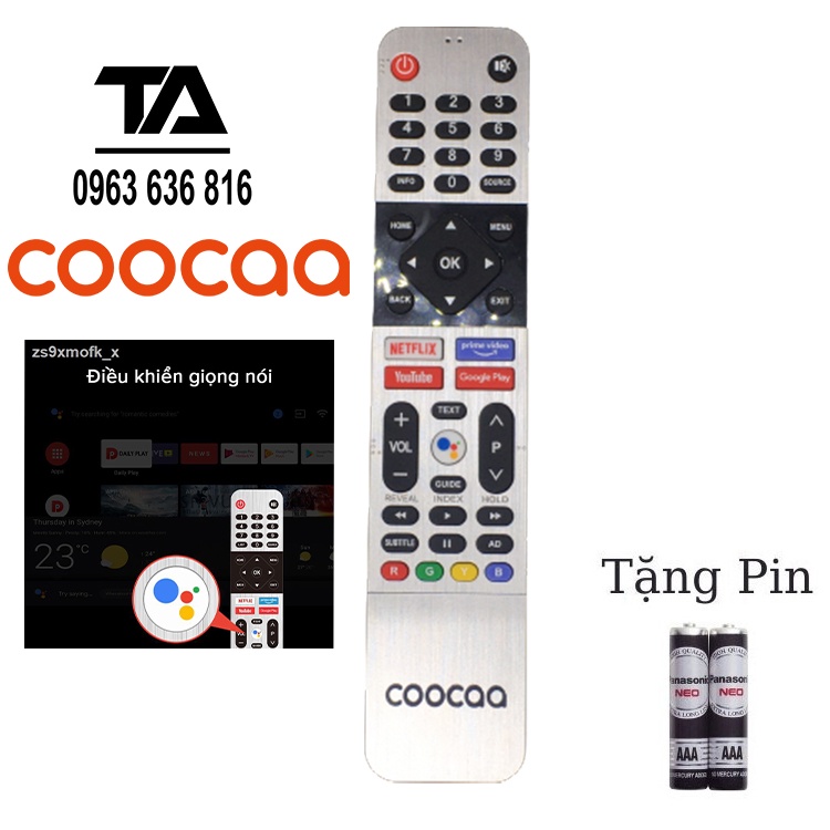 ( Chính Hãng ) Remote điều khiển tivi COOCAA smart android tv dòng S3G S6G S6G PRO điều khiển giọng nói