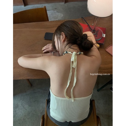 Áo Cổ Yếm Không Tay Thời Trang Mùa Hè Quyến Rũ Cho Nữ