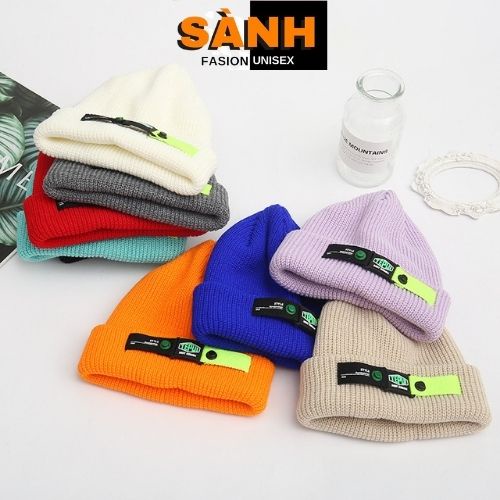 Mũ len dệt kim beanie thêu TEPUI Hàn Quốc thời trang unisex thu đông giữ ấm cho nam nữ L04