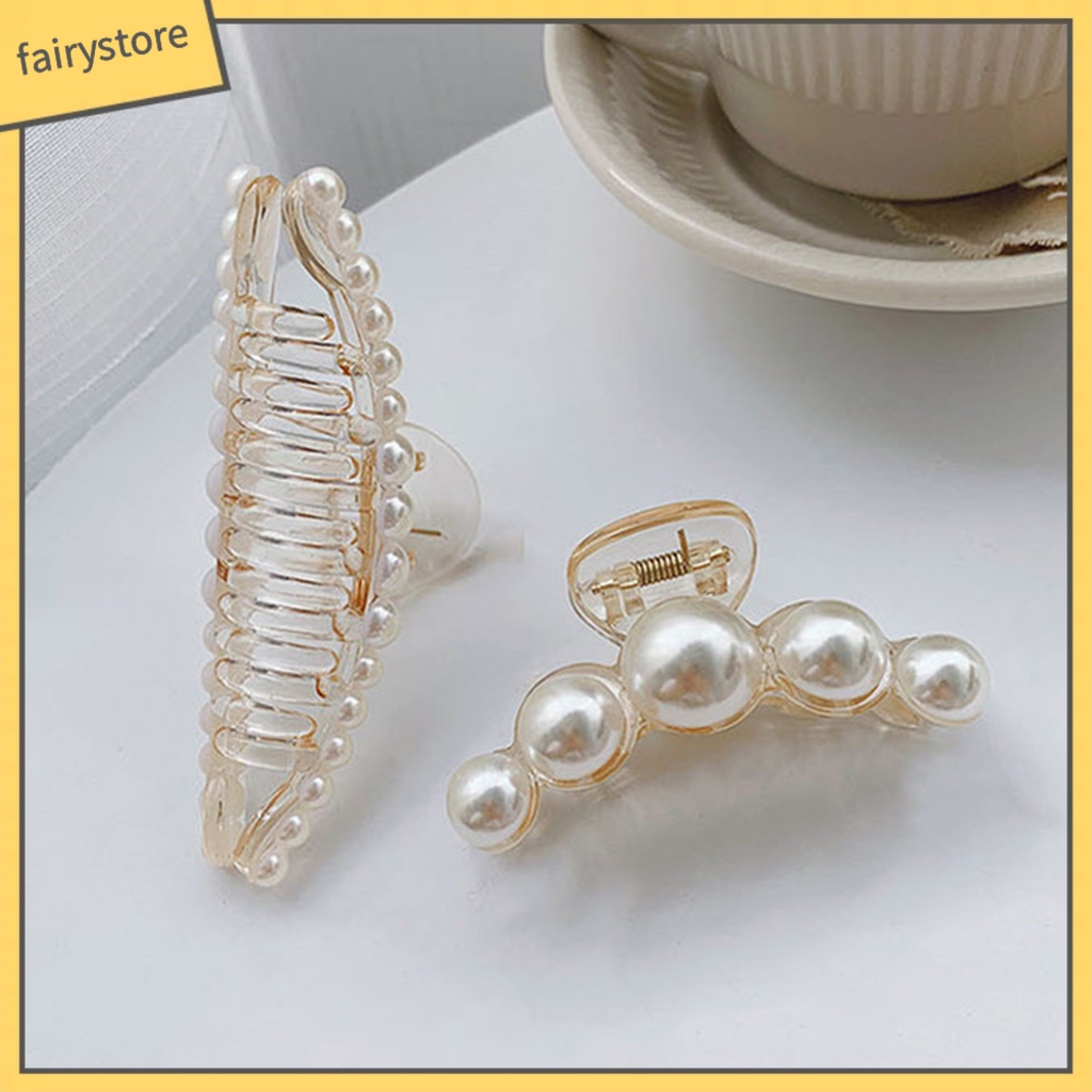 Kẹp tóc càng cua đính ngọc trai nhân tạo thời trang cho nữ