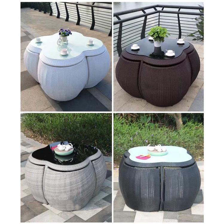 Bộ Bàn Ghế Hoa 4 Cánh Thông Minh Sân Vườn |Ban Công|Phòng Khách Trang Trí Nhà Cửa Đa Năng Tiện Lợi