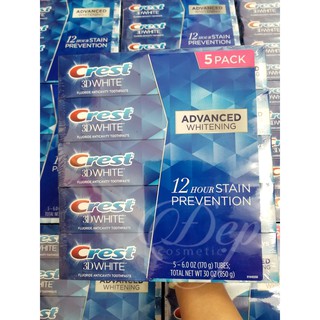 Kem đánh răng crest 3d white advanced whitening mỹ 158g