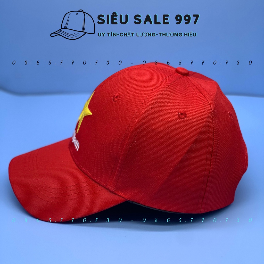 NÓN KẾT THÊU NGÔI SAO VIỆT NAM KHÓA DÁN FORM ĐẸP