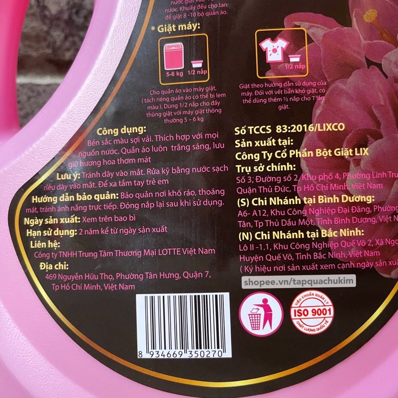 Nước giặt SOFFY Hàn Quốc chai 4KG - hương hoa TULIP