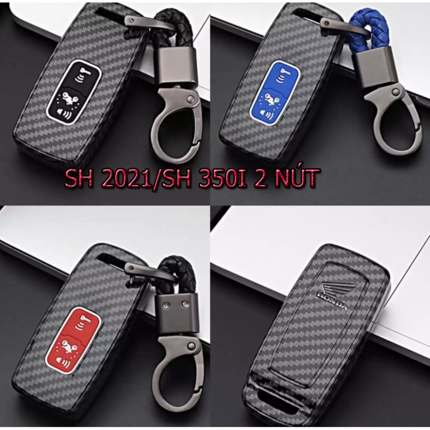 Bọc Khóa Smartkey SH 350i Và SH 2021 Loại 2 Nút Carbon