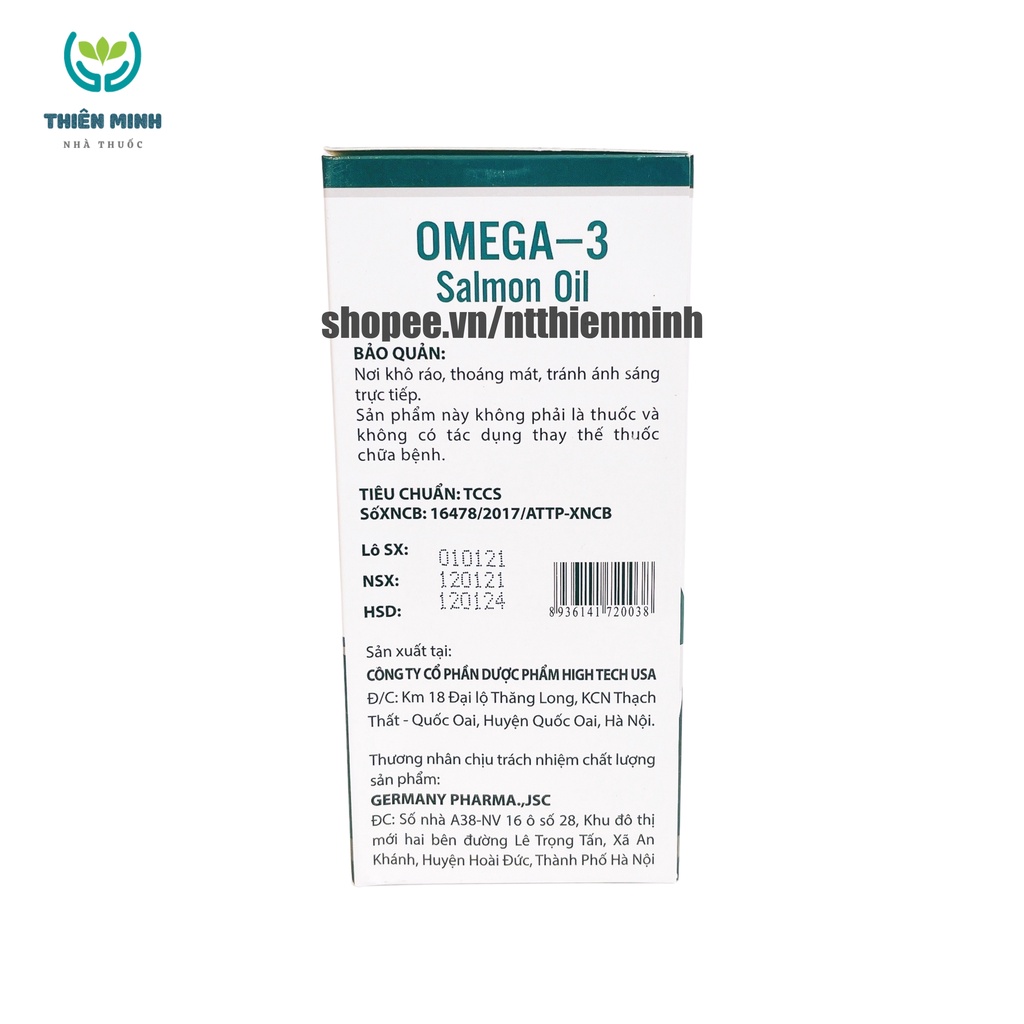 Dầu Cá ALASKA OMEGA 3 hỗ trợ hệ tim mạch, trí não, tăng cường thị lực, sáng mắt - Hộp 100v