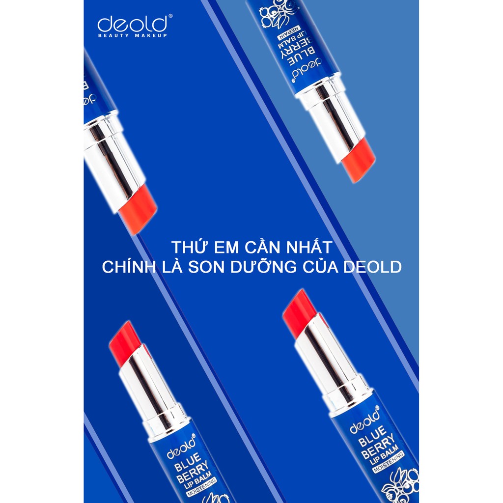 Son Dưỡng Ngừa Thâm Môi Deold Blueberry Lip Balm màu Đỏ Cam 3.3g