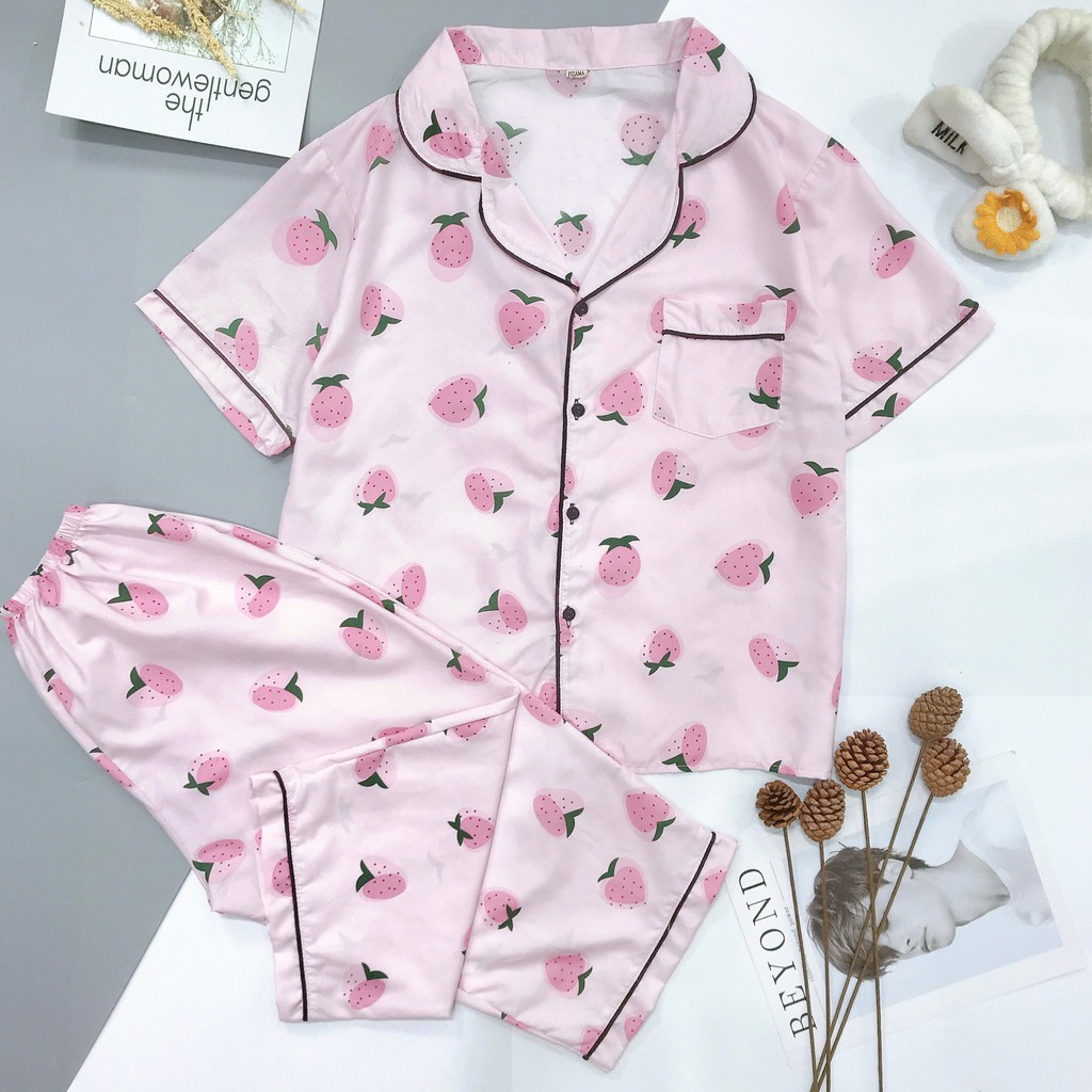 [Bộ Ngủ Pijama Tay Cộc Quần Lửng]- 𝗩𝗮̉𝗶 𝗧𝗵𝗮́𝗶 𝗟𝗼𝗮̣𝗶 𝟭-Dưới 62kg.