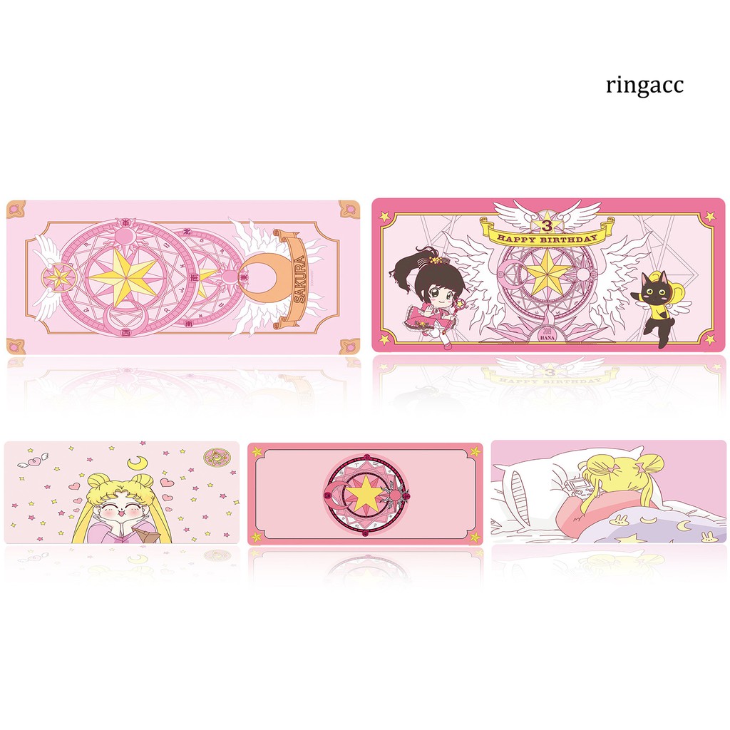 Thảm Lót Chuột Và Bàn Phím Chơi Game Họa Tiết Hoạt Hình Thủ Lĩnh Thẻ Bài Sakura