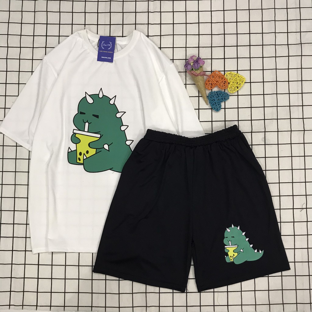 Đồ Bộ Hoạt Hình Unisex KHỦNG LONG TRÀ SỮA – Lapi VN, Set Cartoon, Freesize, Thun Cotton, Nam Nữ Đều Mặc Được | BigBuy360 - bigbuy360.vn