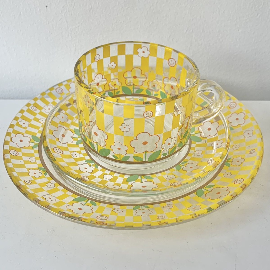 Đĩa Thủy Tinh Tráng Miệng Tráng Miệng Hình Hoa Tulip Phong Cách Hàn Quốc