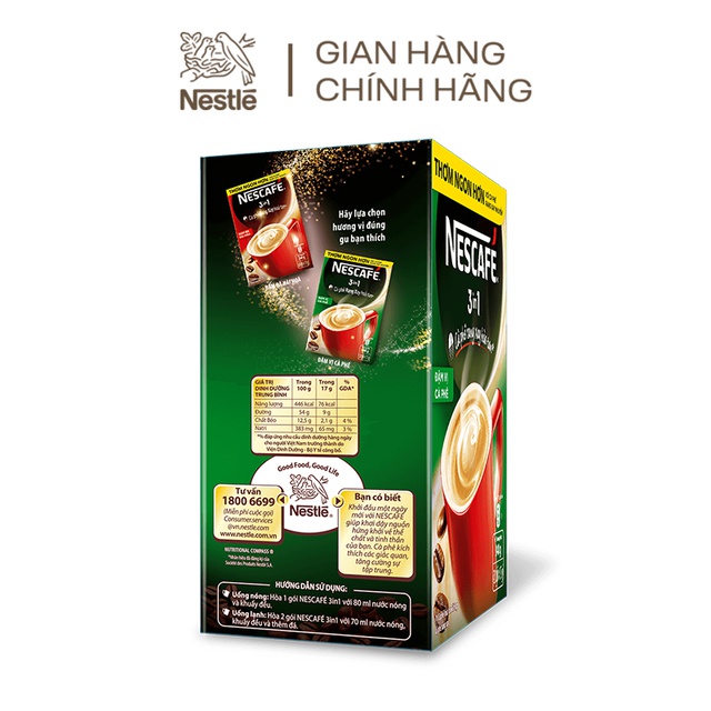 Combo 2 hộp 20 gói x 17g NESCAFE 3in1 Rang xay Đậm Vị Cà Phê