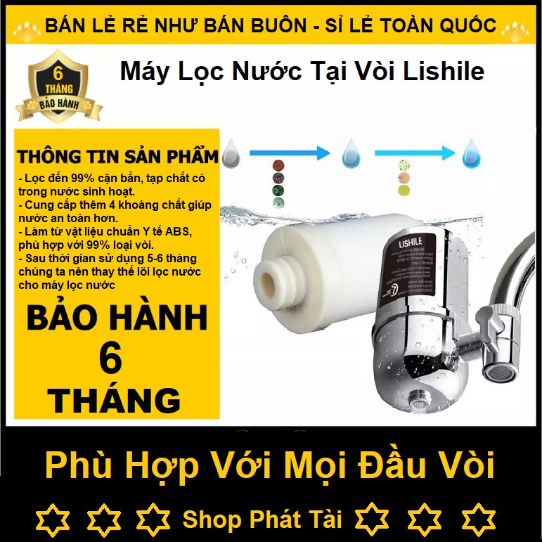 Máy Lọc Nước Tại Vòi 7 Lớp Lọc Lishile Cao cấp- Máy LĐầu Lọc Nước Siêu Sạch Lishile Chính Hãng - Bảo Hành 6 Tháng