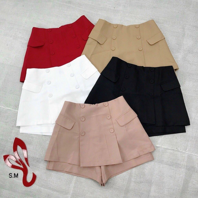 [Mã FAXANH55 giảm 10K đơn 50K] quần giả váy 2 tầng nút bọc | BigBuy360 - bigbuy360.vn