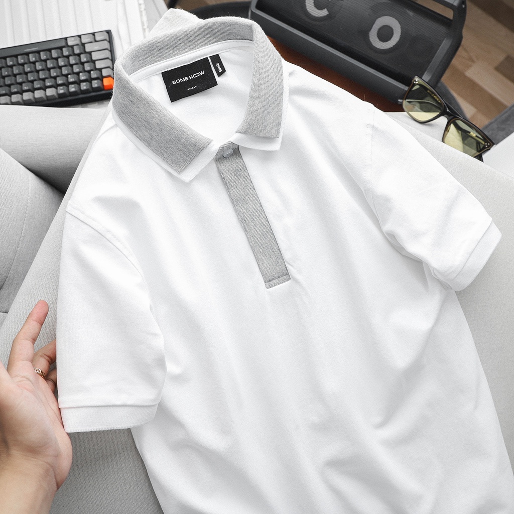 Áo Polo Nam BW Double Collar Layer , Chất Thun Cotton Thoải Mái , PL002947,SOMEHOW