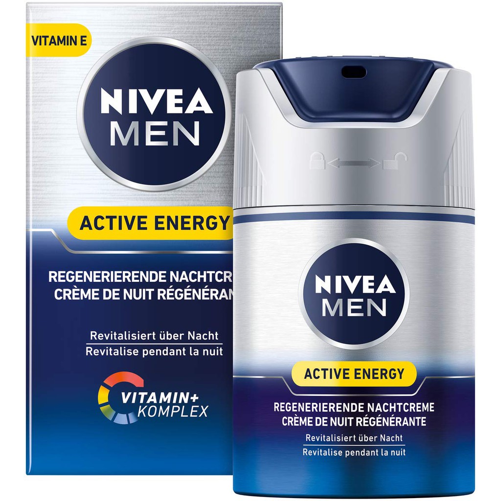 Kem dưỡng chống lão hóa ban đêm cho nam  NIVEA MEN ACTIVE ENERGY REGENERIERENDE , 50 ml - Đức