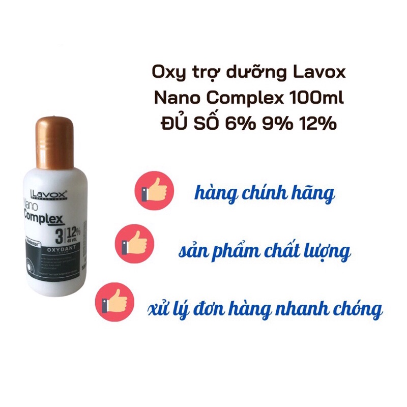 Oxy trợ nhuộm LAVOX NANO COMPLEX 100ml 6% 9% 12%