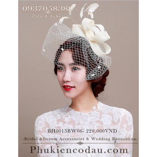 Mũ lưới cô dâu BH0013BW06