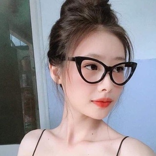Kính mắt xếch gọng đen mắt 0 độ - NGỌC STORE