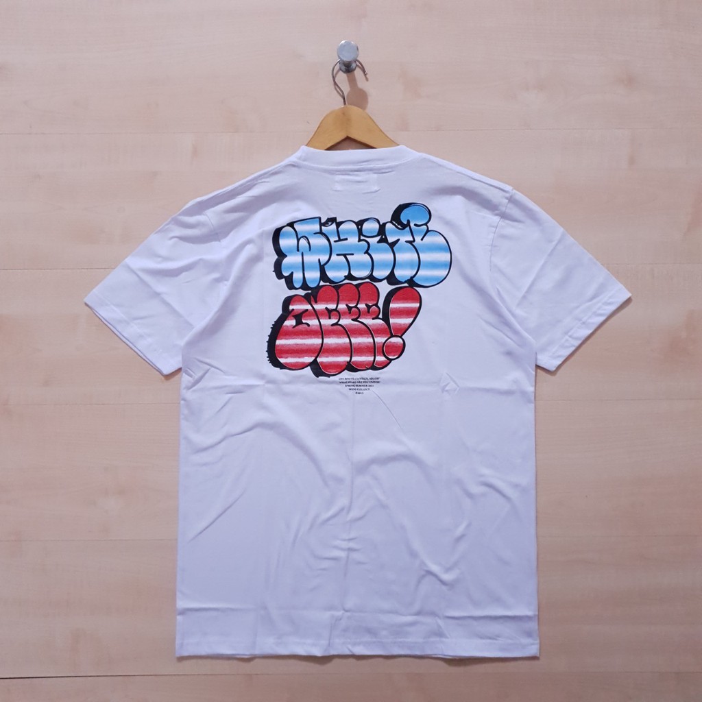 Off White Áo Sơ Mi Họa Tiết Graffiti Cá Tính Trẻ Trung