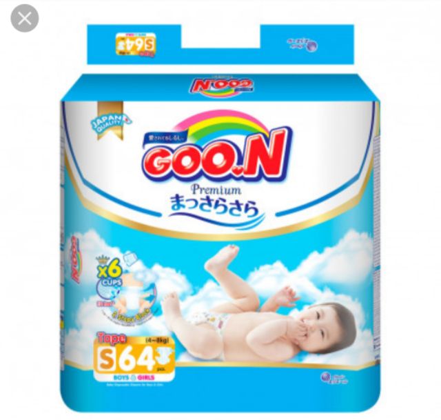 (Cắt tem) tã dán/ bỉm quần Goon prenium S64, M60, L50, XL42, XXL36, XXXL26