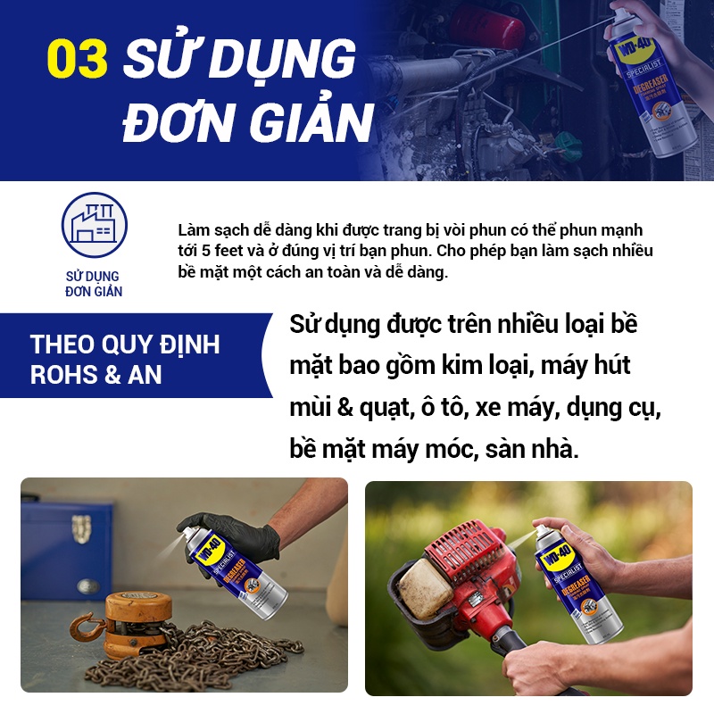 Chất Tẩy Rửa Đa Năng Dạng Bọt WD 40 Fast Acting Degreaser Chính Hãng Dung Dịch Tẩy Rửa Dầu Nhớt 450ml