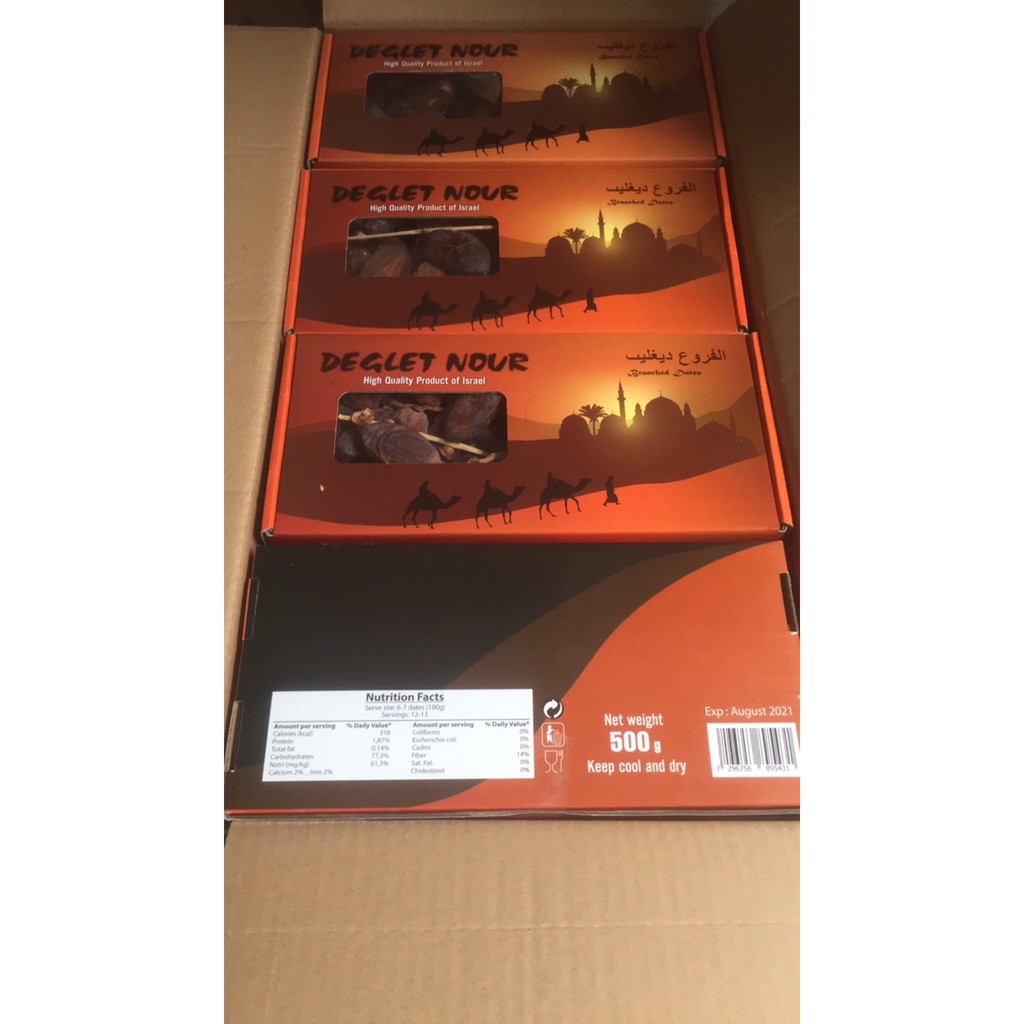 Chà Là Sấy Khô Nguyên Cành 3 con lạc đà - hộp  500g | BigBuy360 - bigbuy360.vn