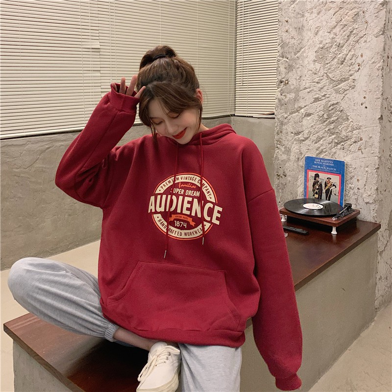 Áo nỉ Hoodie AUDIENCE có mũ dáng Unisex phong cách Ulzzang